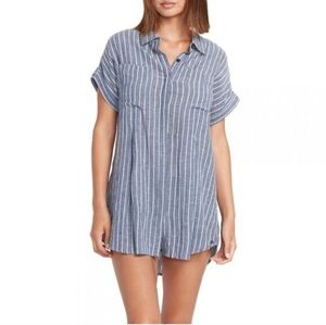 Volcom Coco Ho Sun Chambray Striped Button Down Tunic